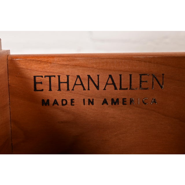 Ethan Allen Georgian Solid Cherry Wood Low Credenza or Sideboard For Sale - Image 10 of 14