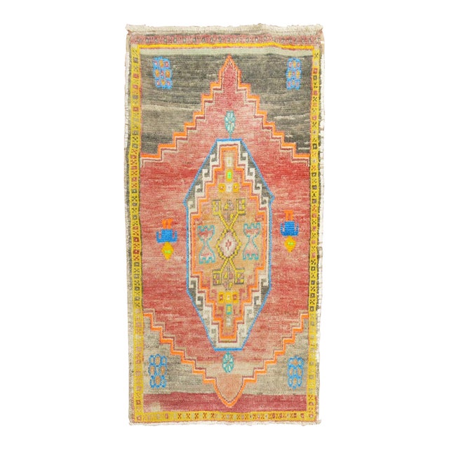 Electric Vintage Turkish Anatolian Scatter Rug For Sale