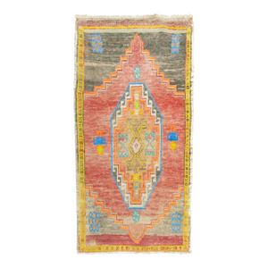 Electric Vintage Turkish Anatolian Scatter Rug