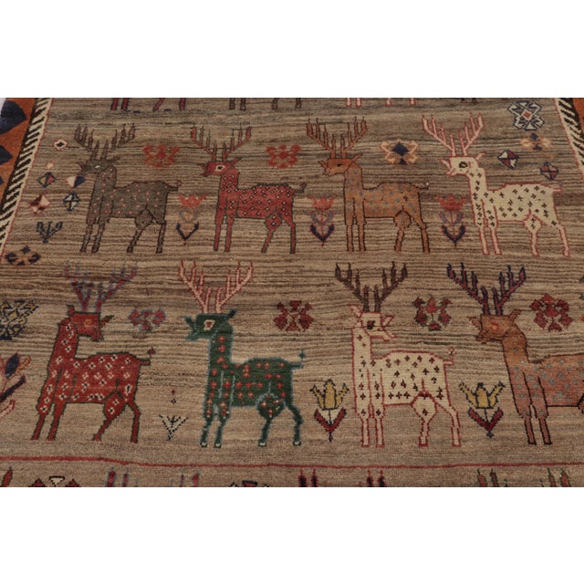 Rug & Kilim Vintage Persian Gabbeh Rug, Polychromatic Animal Pictorials - Rug & Kilim For Sale - Image 4 of 10