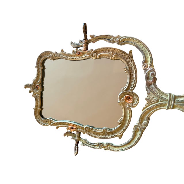 Verdigris Patina Brass Vanity Mirror For Sale - Image 13 of 13