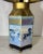 Navy Blue Vintage Chinoiserie Reverse Painted Hexagonal Tang Horse Table Lamp With Bespoke Navy Blue Shade For Sale - Image 8 of 12