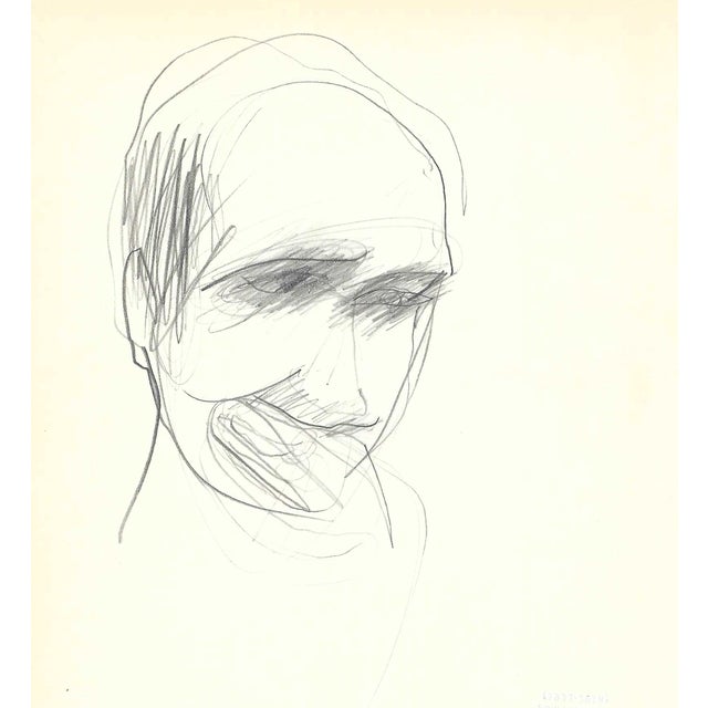 MCM portrait of a man by Paul McCarron (1933-2018) later known as a prominent New York art dealer. This work is from the...