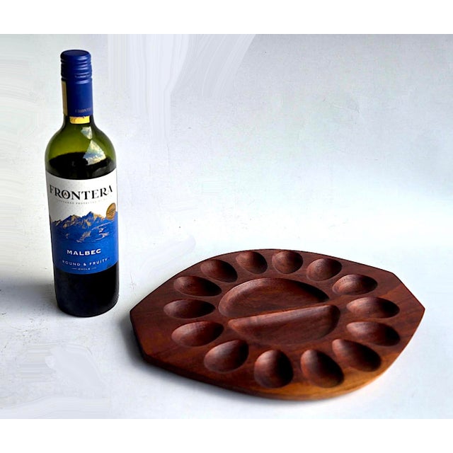 Mid 20th Century Taverneau Wood Deviled Egg Tray Platter For Sale - Image 9 of 15