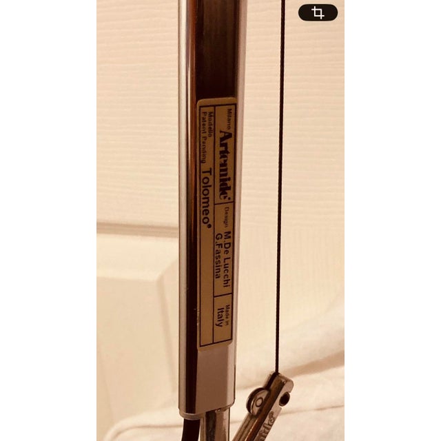 Classic Modern Vintage Artemide Toloemo Table Lamp in Silver Gray Designed by Michelle De Lucchi For Sale - Image 11 of 11