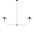 Thomas O'Brien for Visual Comfort Signature Turlington XL Linear Chandelier in Polished Nickel with Polished Nickel Shade For Sale