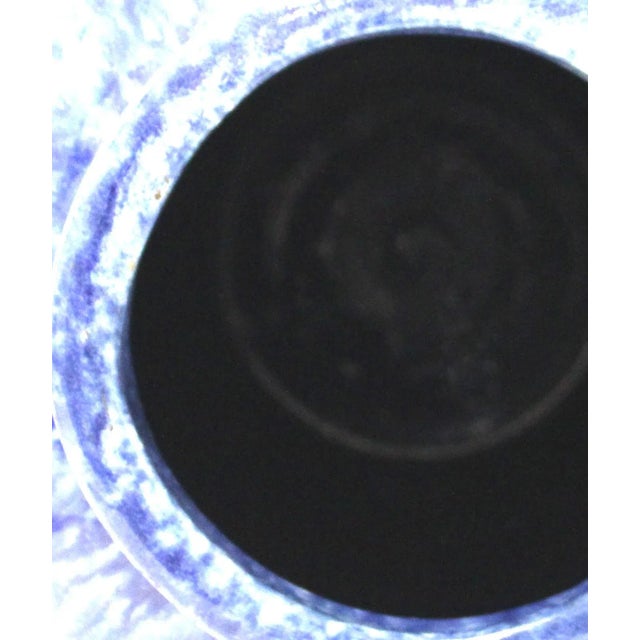 Ceramic Italian Artisan Mottled Blue Urn For Sale - Image 7 of 10