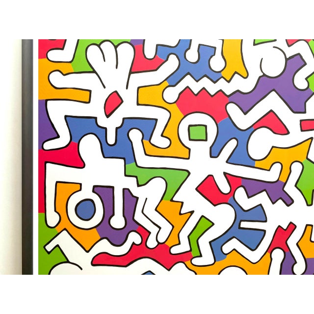 1990s Keith Haring Estate Vintage 1999 Lithograph Print Framed Pop Art Poster " Palladium Backdrop " 1985 For Sale - Image 5 of 13
