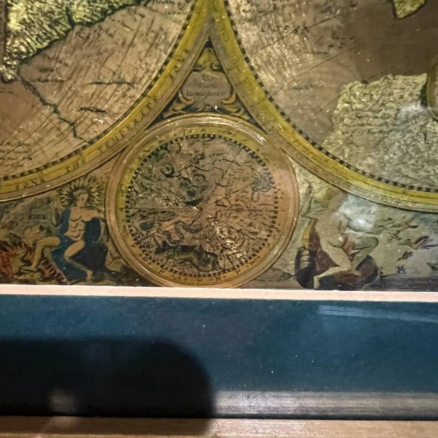Late 20th Century Gold Foil Ancient World Map Double Hemisphere For Sale - Image 10 of 11