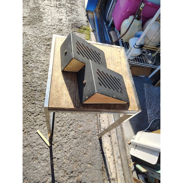 2010s A Pair of Custom Made Wood and Steel Wall Sonces For Sale - Image 5 of 9