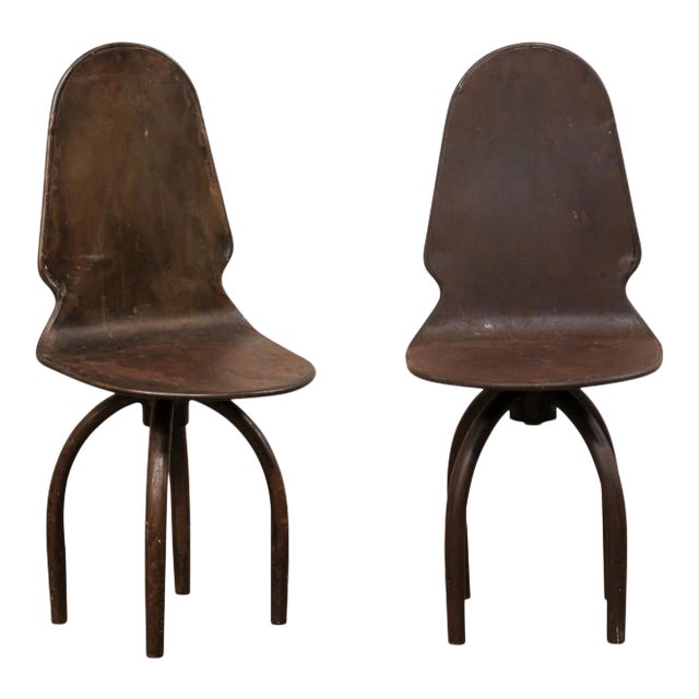 Vintage Mid Century Spanish Iron Swivel Chairs on Spider-Style Legs - a Pair For Sale