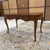 Elegant Italian mid-century burl wood writing desk featuring a beautifully figured burl veneer, graceful Queen Anne-style...
