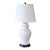 Vintage White Ceramic Chinoiserie Temple Jar Table Lamp With Black Base For Sale