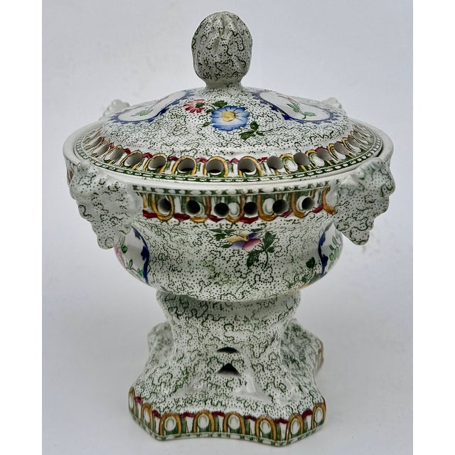 English Copeland Spode Chintz Floral Potpourri Vase Covered Urn, England Circa 1891 For Sale - Image 3 of 12