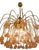 Glass Vintage Gold Rain Chandelier with Handmade Murano Glass Pink Flowers, Italy, 1960 For Sale - Image 7 of 16