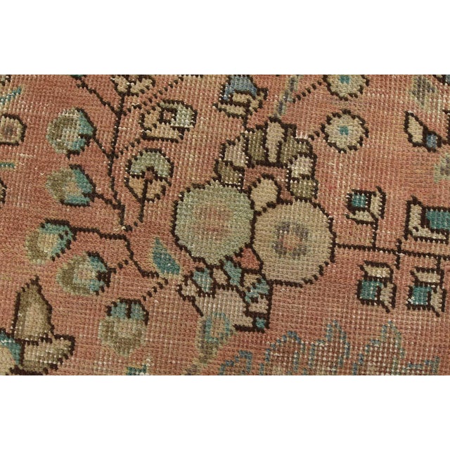 1980s Tabriz Rug 8’1” X 11′ Pink Wool Vintage Distressed Hand-Knotted Carpet For Sale - Image 5 of 15