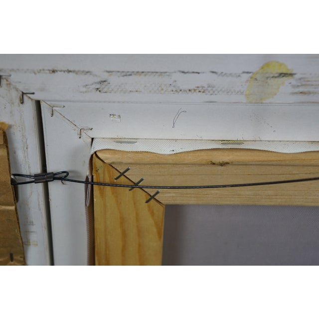 Textile Late 20th Century Timeless Treasures Vase Crock Yellow Flowers Still Life Oil Painting 27" For Sale - Image 7 of 11