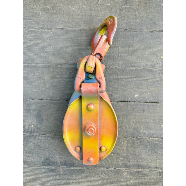 1960s Cast Iron Pulley For Sale - Image 4 of 6