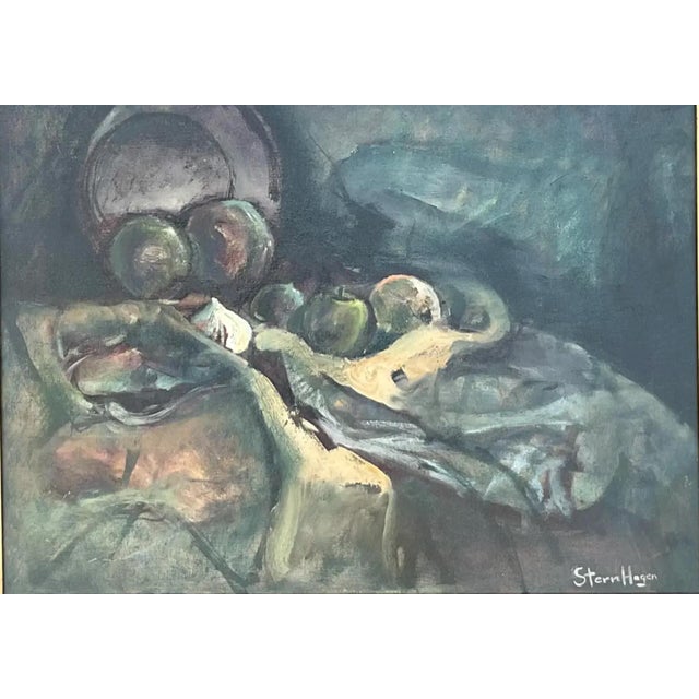 Vintage Boho Original Oil Painting Signed Stern Hagen For Sale - Image 12 of 12