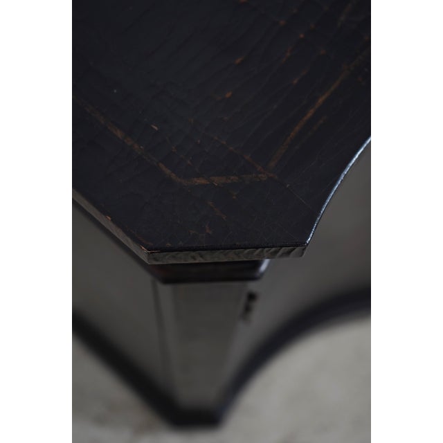 Brown Ethan Allen Chinoiserie Decorated 4 Drawer Console Cabinet For Sale - Image 8 of 12