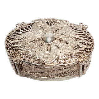Russian Silver Filigan Pill Container, Germany, 1930s For Sale