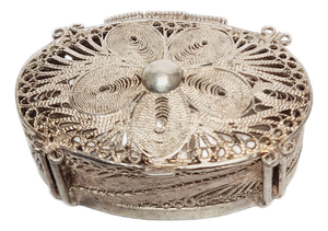 Russian Silver Filigan Pill Container, Germany, 1930s