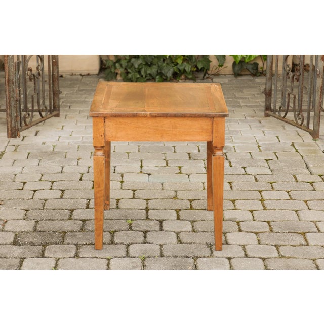 Italian 1820s Neoclassical Walnut Side Table with Large Banding and Tapered Legs For Sale - Image 11 of 12