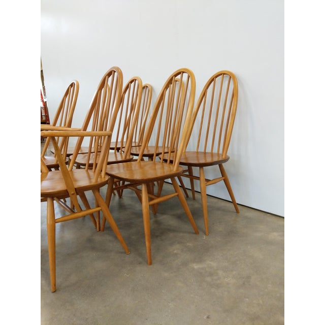Set of 8 Vintage Mid Century Modern Dining Chairs by Ercol For Sale - Image 12 of 12