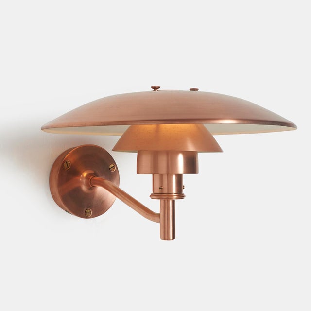 1960s 1960s Curved Arm PH 4½/3 Copper Sconce by Poul Henningsen For Sale - Image 5 of 7