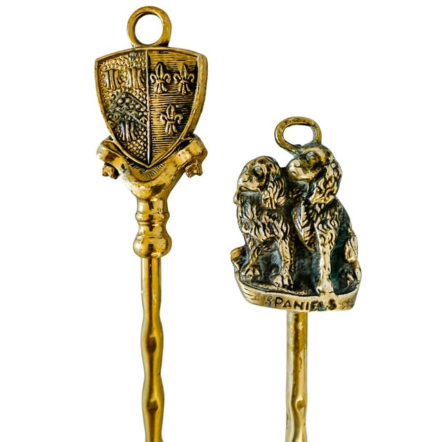 Bring traditional English hearth charm to your space with this vintage pair of solid brass fireplace toasting forks by...