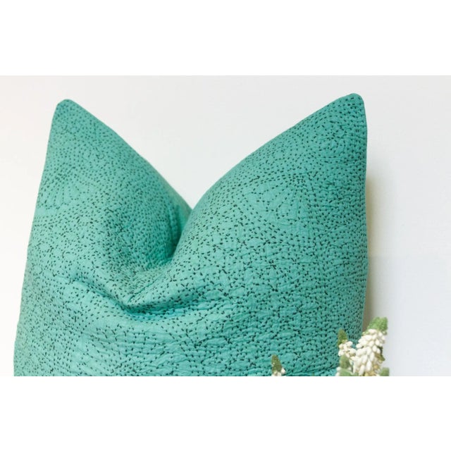 Jade Hand-Stitched Pillow Cover For Sale - Image 4 of 7