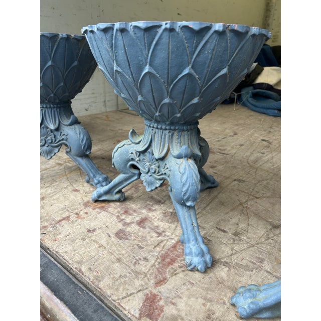Rare Neoclassical Antique Garden Urns- A Pair For Sale - Image 4 of 17
