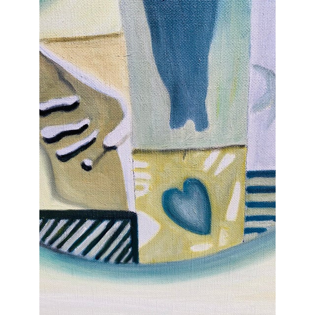 1970s Postmodern Fauvist Abstract Oil Painting Signed Nozoki For Sale - Image 5 of 8