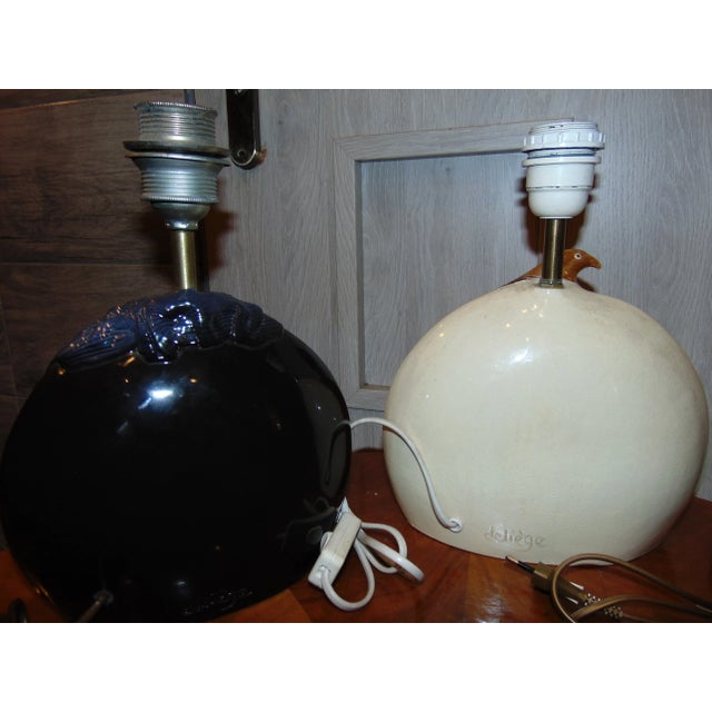 Ceramic Table Lamps by Georges Deliège, 1980s, Set of 3 For Sale - Image 9 of 10