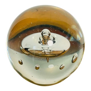 6” Large Vintage Controlled Bubble Paperweight For Sale