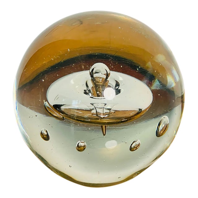 6” Large Vintage Controlled Bubble Paperweight For Sale
