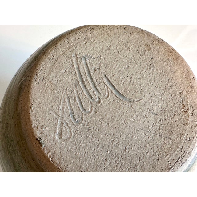 Studio Ceramic Art Vase with Modernist Graphic Decor by Helle Stenberg for Pottestuen, Denmark, 1960s For Sale - Image 10 of 18