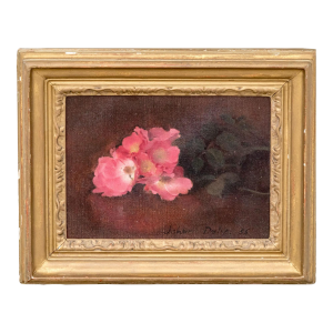 Jehan Daly (British 1918-2001) Small Scale Floral Still Life Flower Oil Painting on Board of Roses