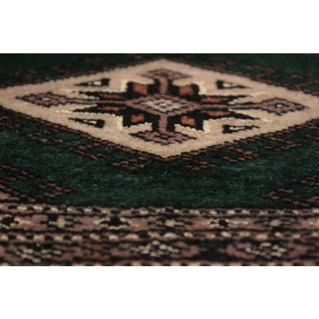 Textile Tribal Bokhara Green/Taupe Hand Knotted Wool Rug For Sale - Image 7 of 9