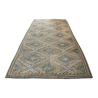 1960s Floral Design Vintage Turkish Kilim For Sale