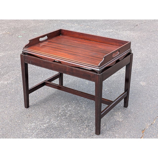 Late 19th Century English Mahogany Butler’s Tray Top Table For Sale - Image 9 of 12