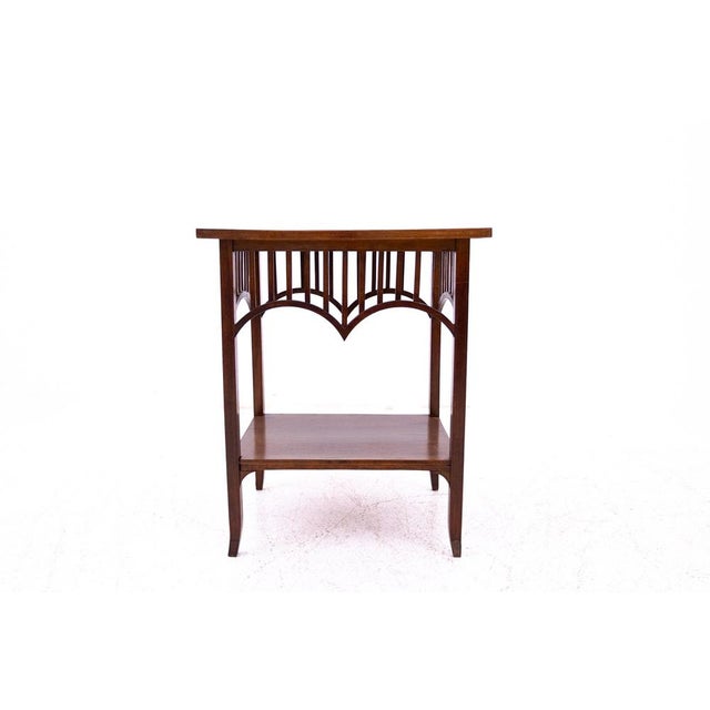 Art Nouveau coffee table, Poland, 1930s. Very good condition. Wood: oak Dimensions: height 74 cm, width 61 cm, depth 48 cm