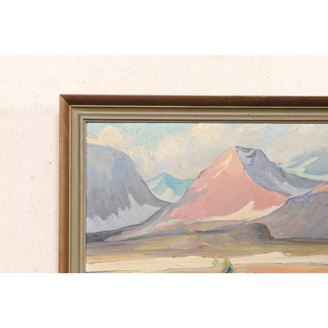 Swedish Framed Mountain Landscape, 1950's For Sale - Image 11 of 12