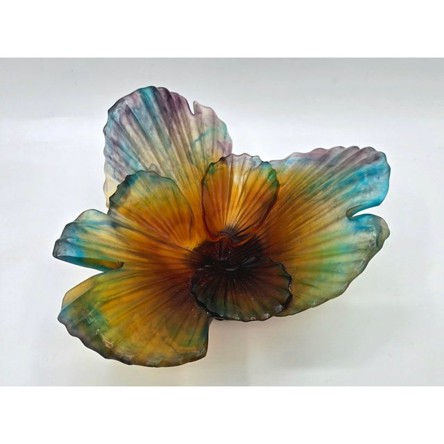 Vintage Palm Tree Bowl in Glass Paste by Emilio Robba for Daum, 2000s For Sale - Image 3 of 8
