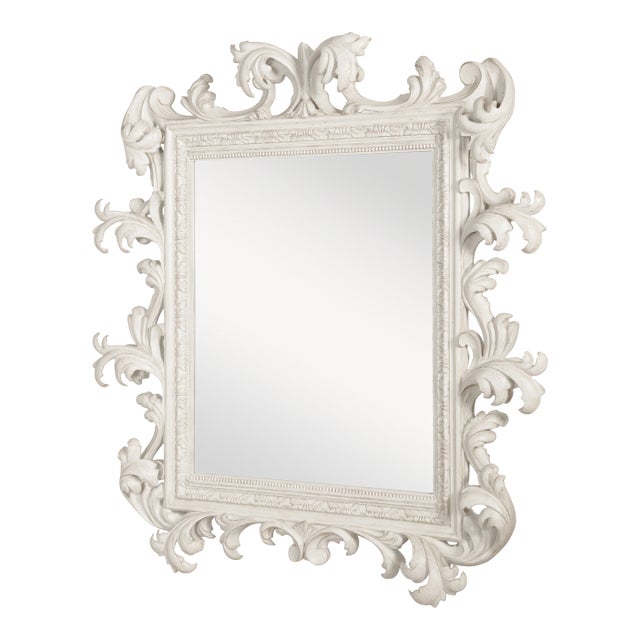 Tara Shaw for Century Furniture Italian Rococo Mirror Frenchpaintedblanc For Sale