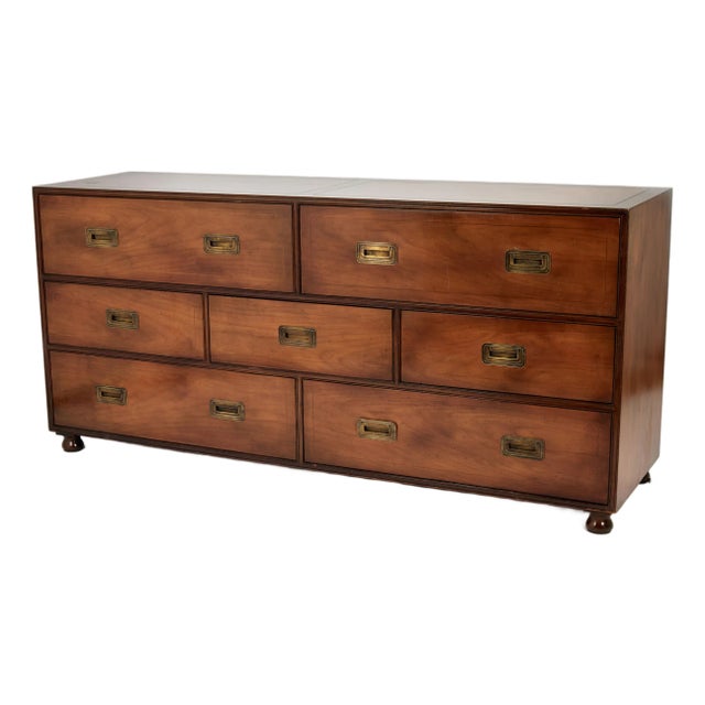 Mid Century Campaign Chest by Baker For Sale