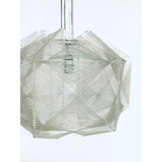 Textile Vintage Wire Pendant Lamp attributed to Paul Secon for Sompex, Germany, 1970s For Sale - Image 7 of 15