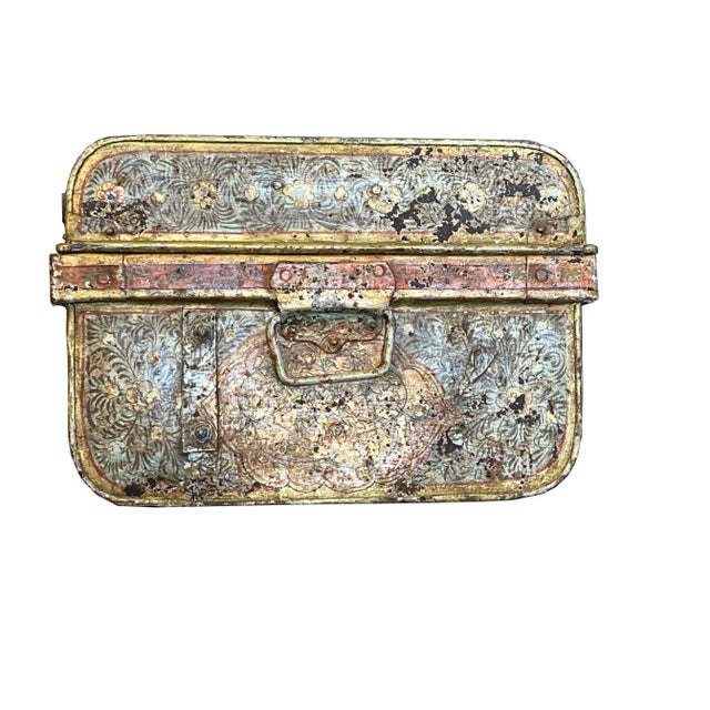 Antique Metal painted box For Sale - Image 12 of 12