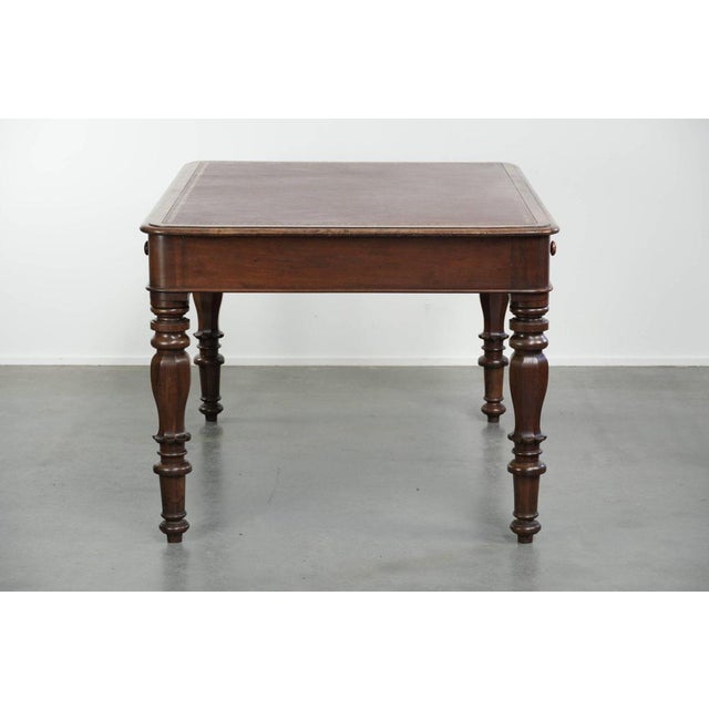 Antique English Writing Desk with Red Leather Top, Early 19th Century For Sale - Image 6 of 13