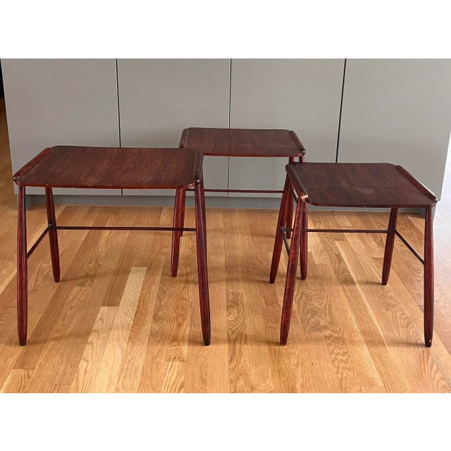 Wood Danish Rosewood Nesting Tables For Sale - Image 7 of 12
